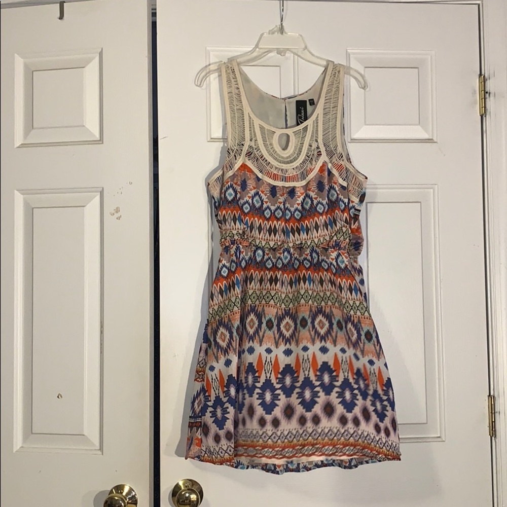 Trixxi Multi-Colored Tribal Dress size L